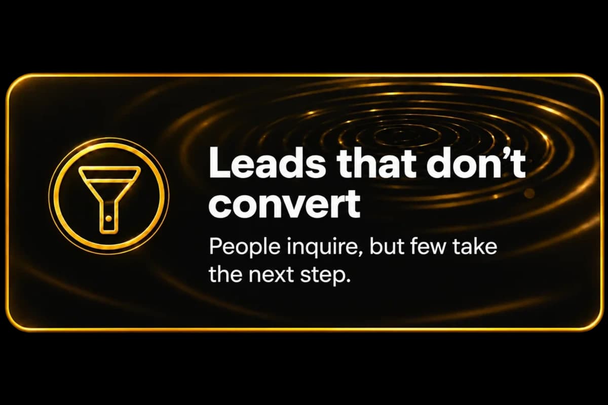 Leads that don't convert. People inquire, but too few take the next step.