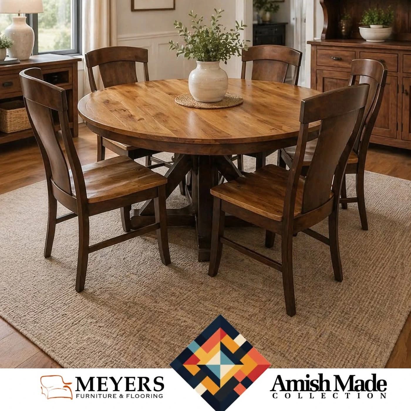 Amish Made Collection dining set from the Meyers Furniture product storytelling.